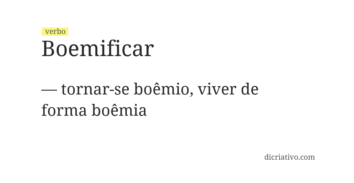 Significado de boemificar