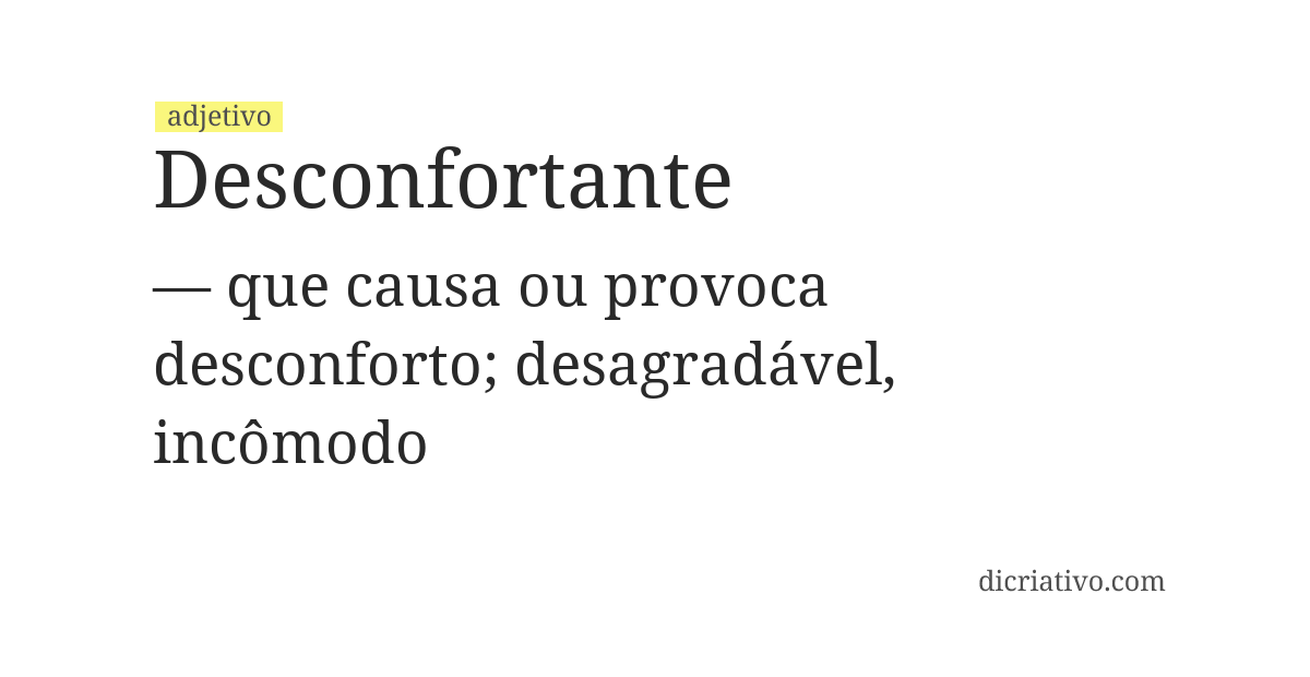 Significado de desconfortante