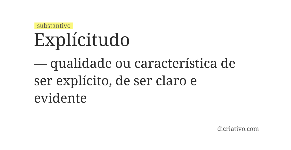 Significado de explícitudo