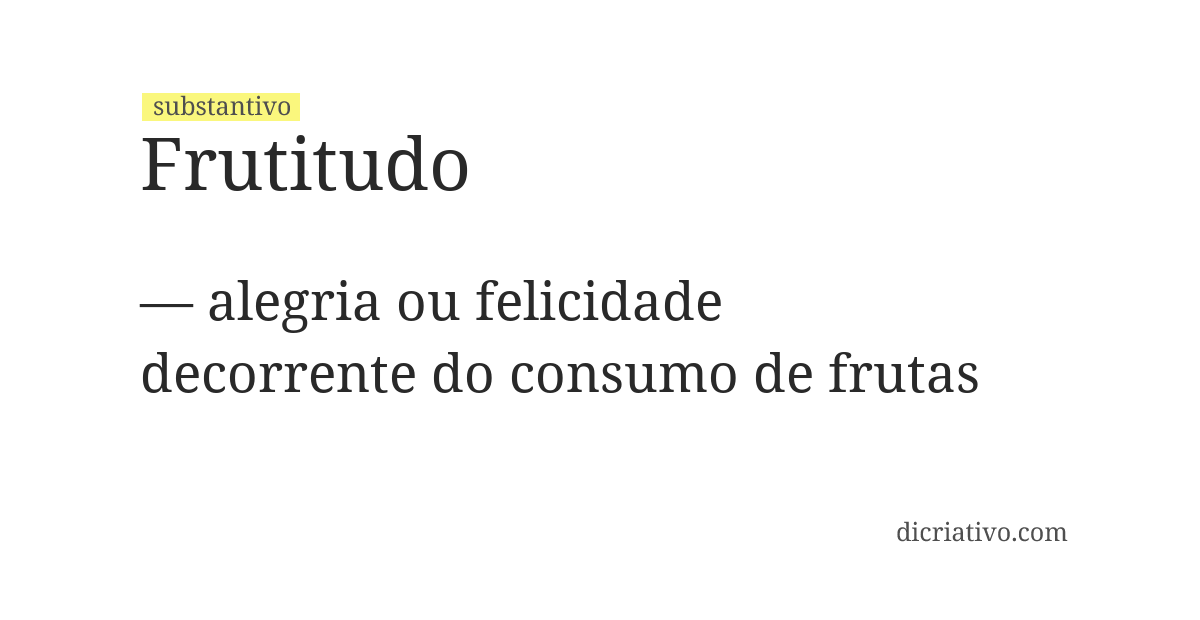 Significado de frutitudo