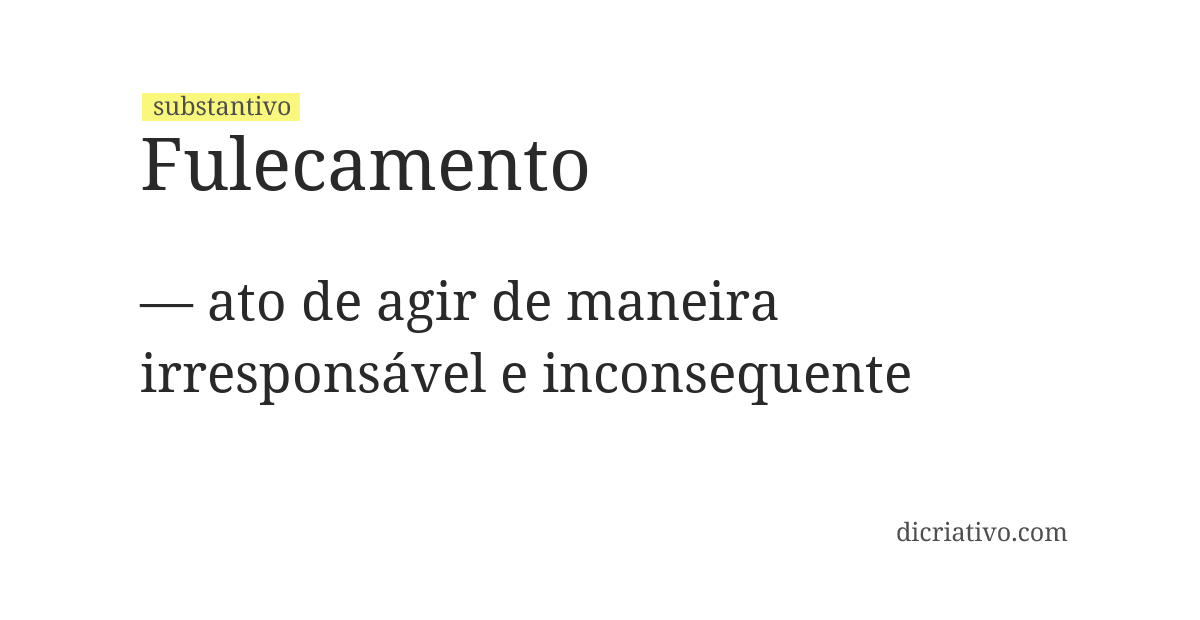Significado de fulecamento