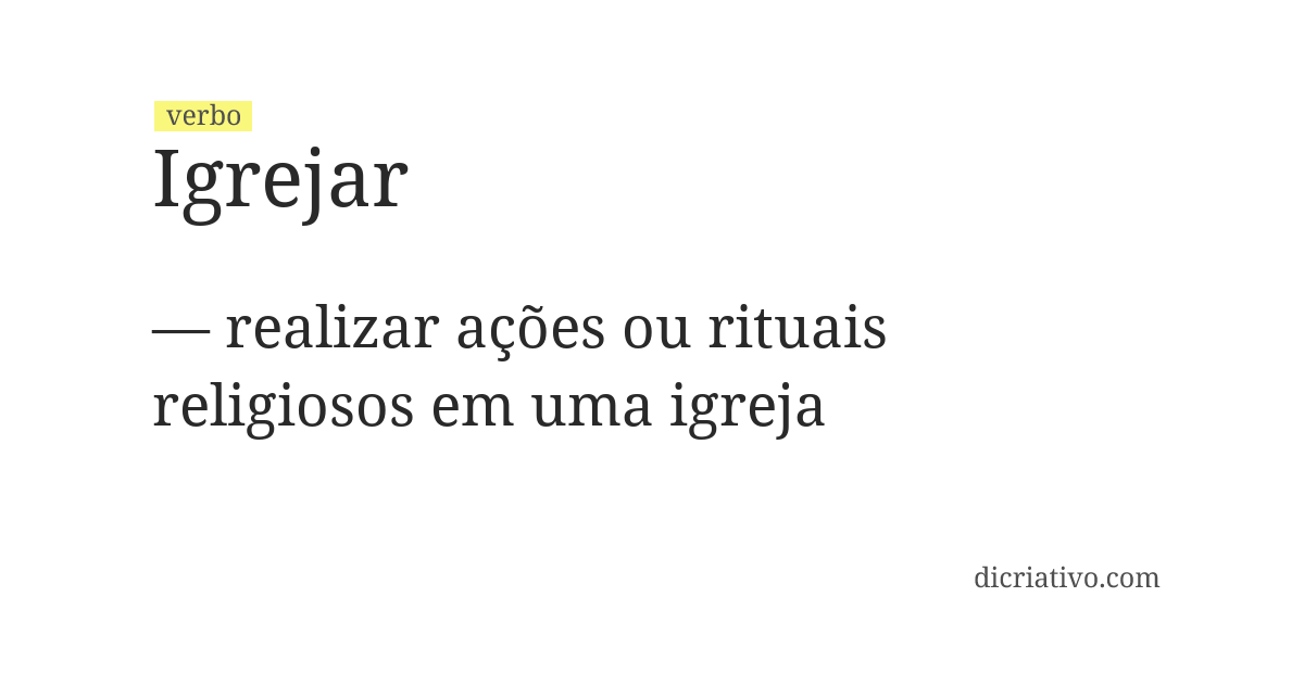 Significado de igrejar