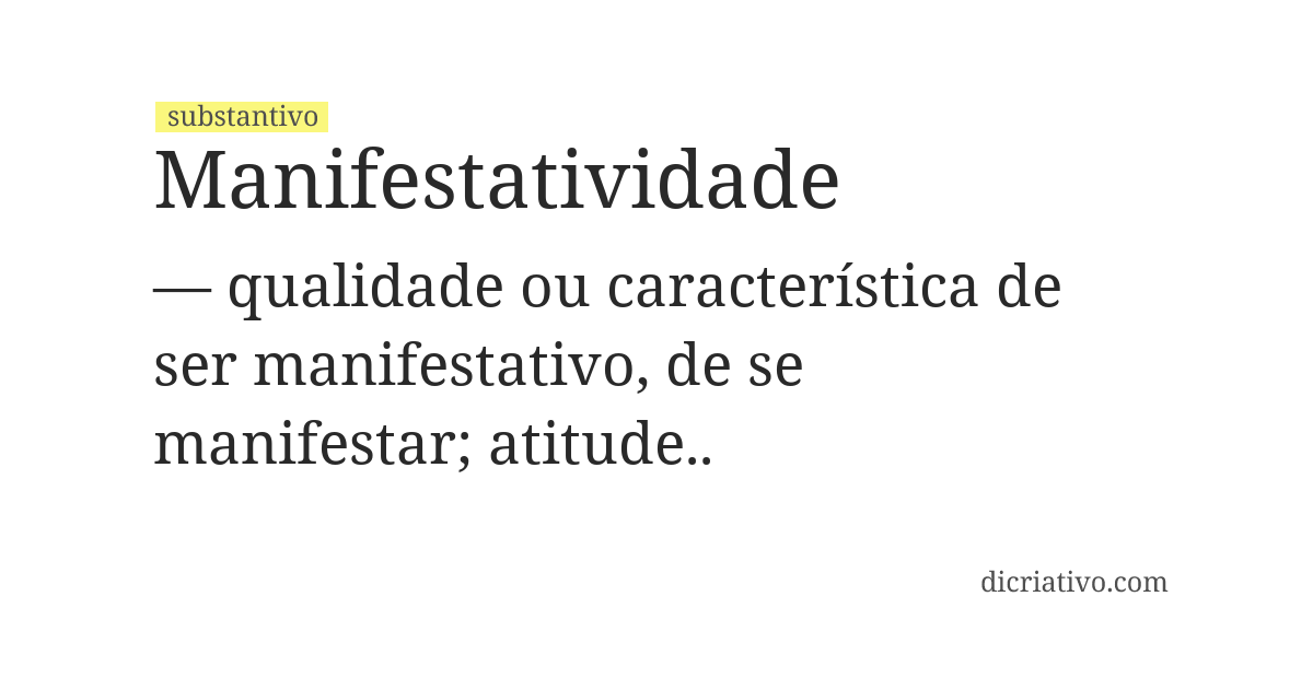 Significado de manifestatividade