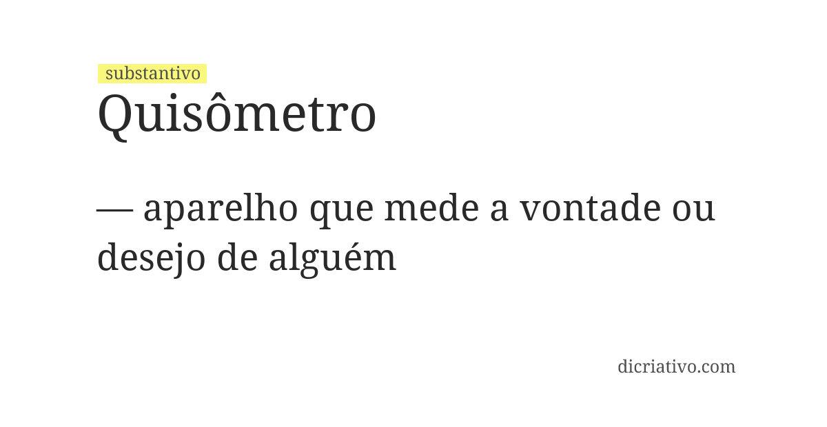 Significado de quisômetro