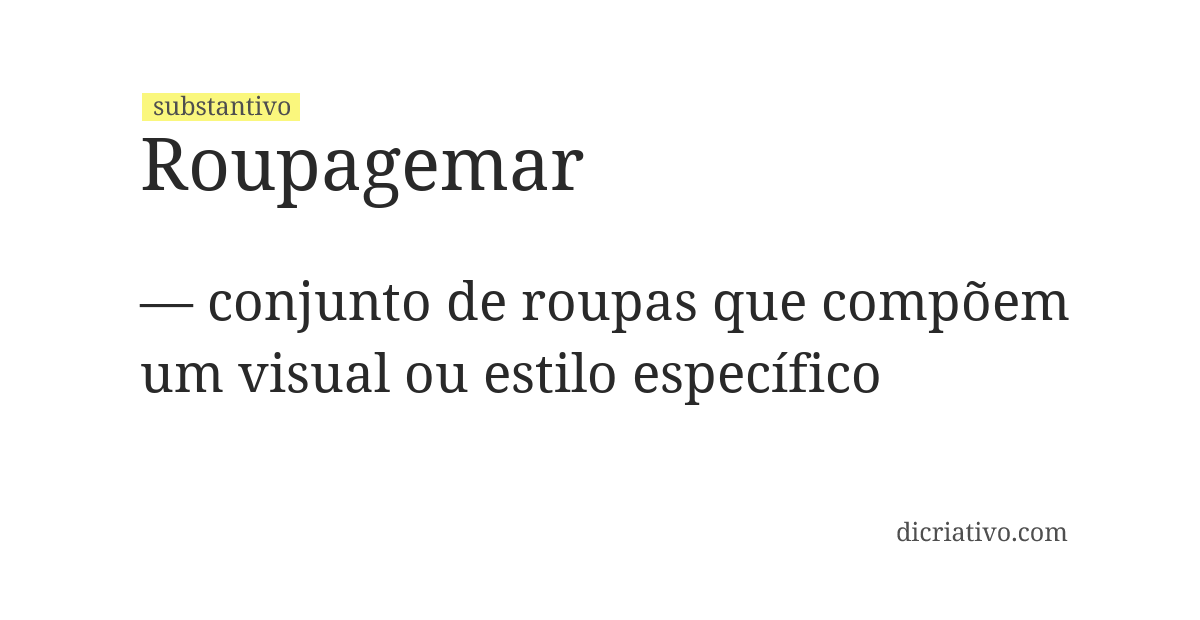 Significado de roupagemar