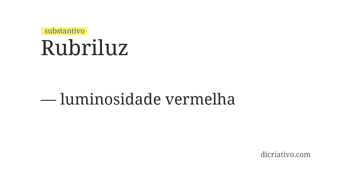 Significado de rubriluz