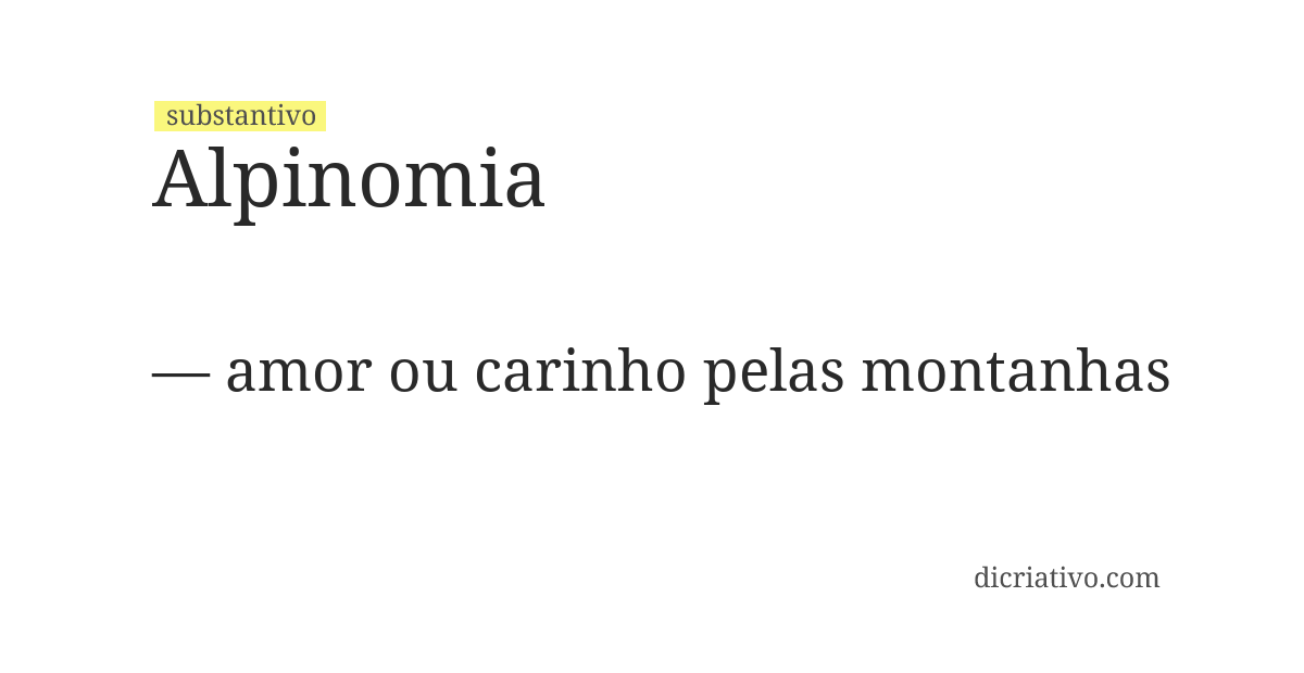 Significado de alpinomia