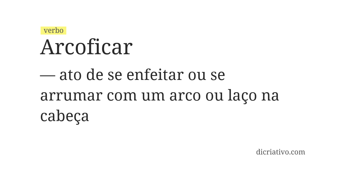 Significado de arcoficar