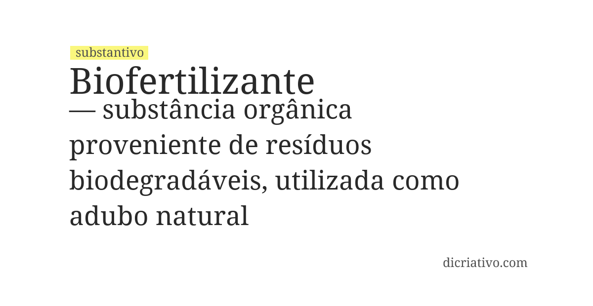 Significado de biofertilizante