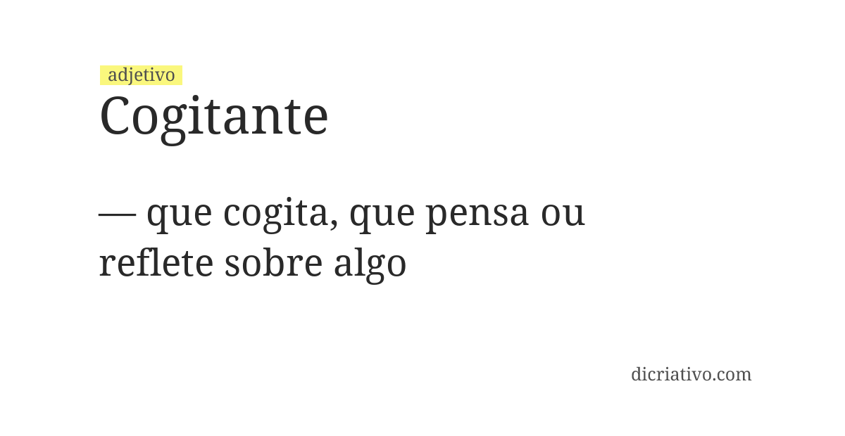 Significado de cogitante