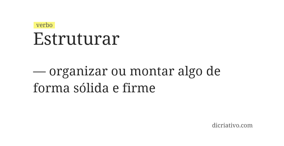 Significado de estruturar