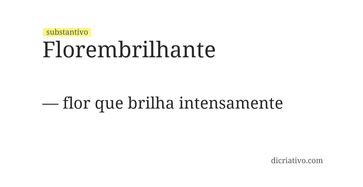 Significado de florembrilhante