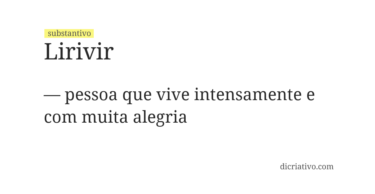 Significado de lirivir