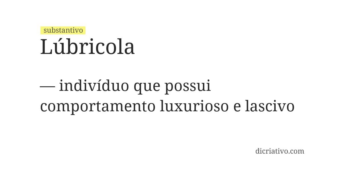 Significado de lúbricola