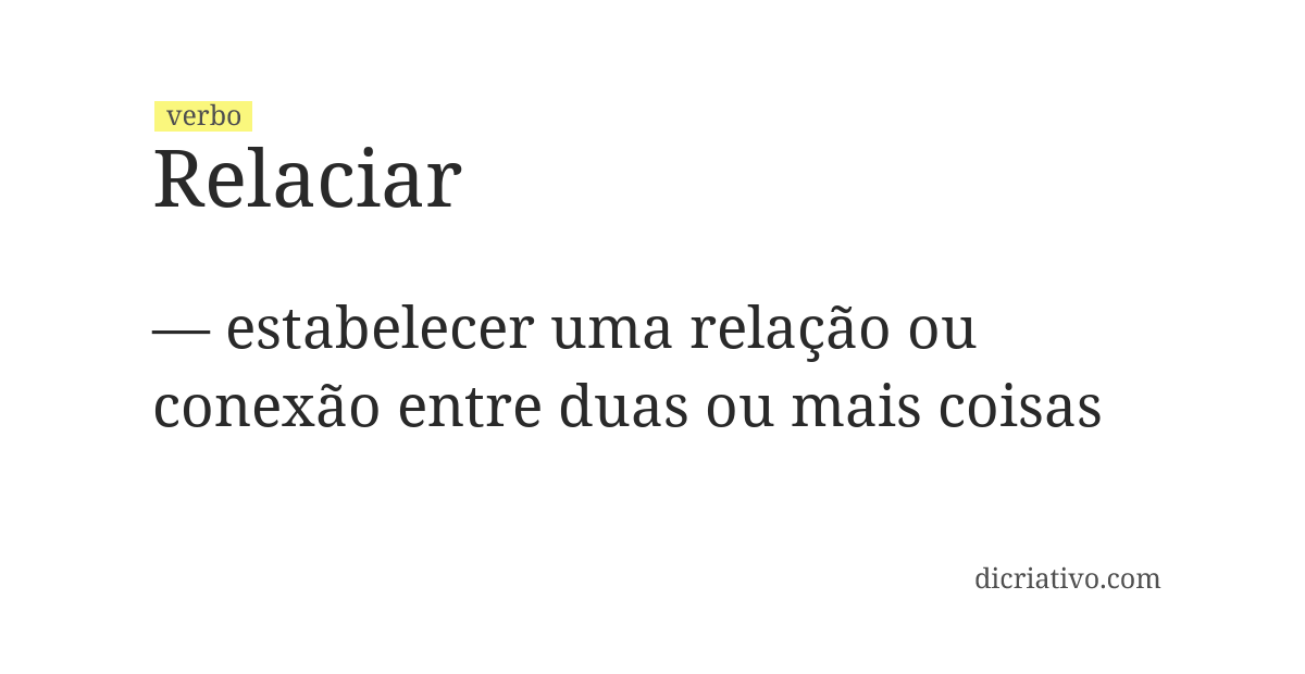 Significado de relaciar