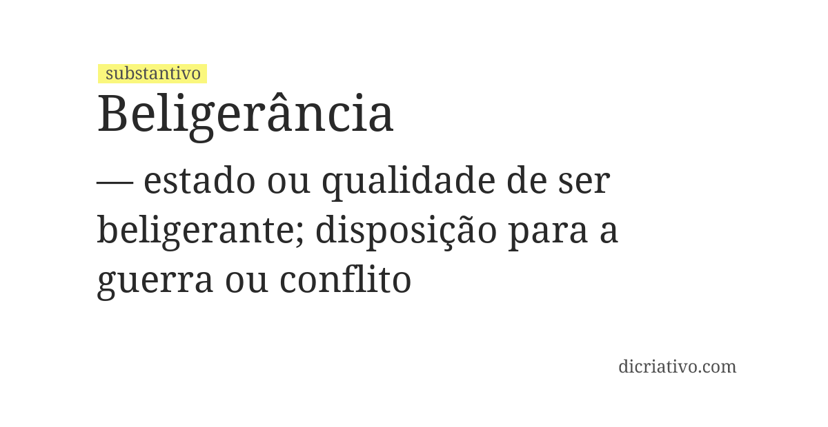 Significado de beligerância