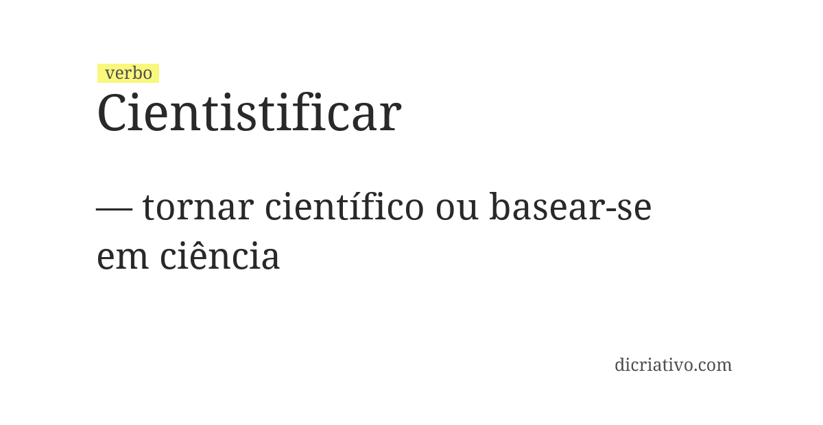 Significado de cientistificar