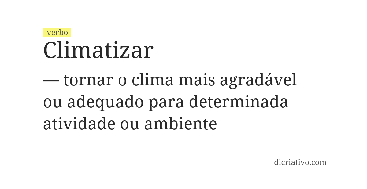 Significado de climatizar