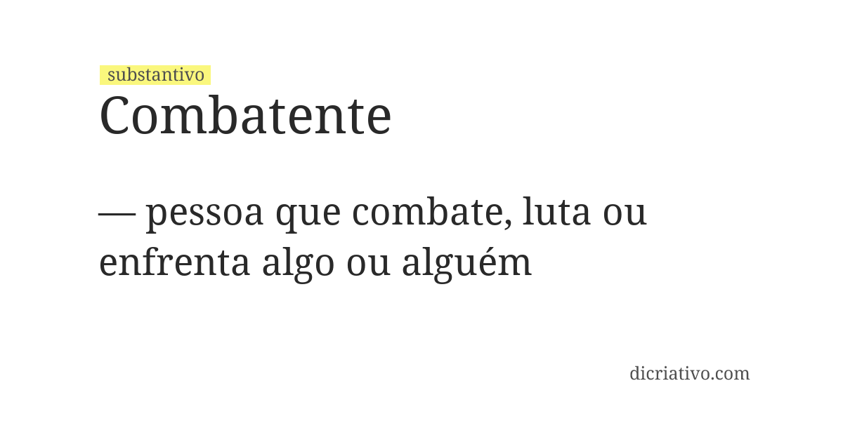 Significado de combatente