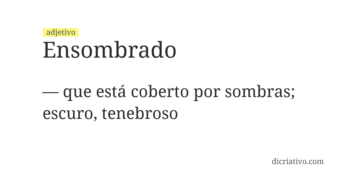 Significado de ensombrado