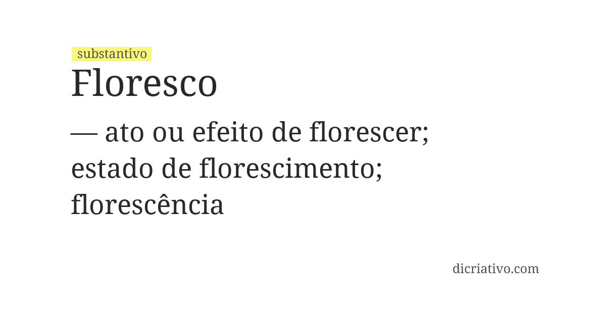 Significado de floresco