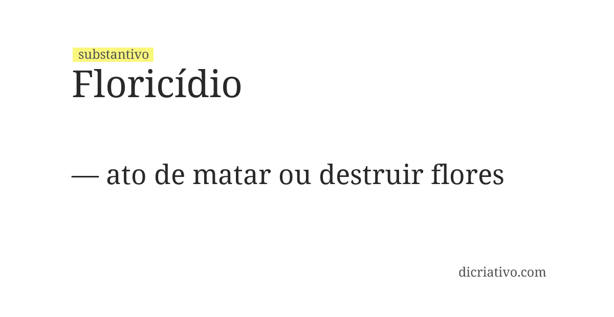Significado de floricídio