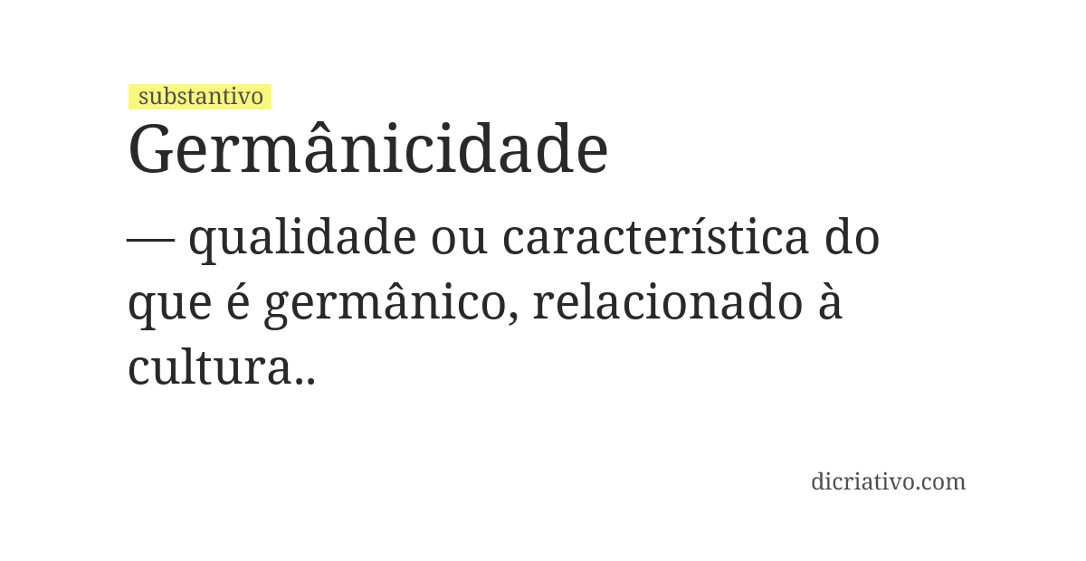 Significado de germânicidade