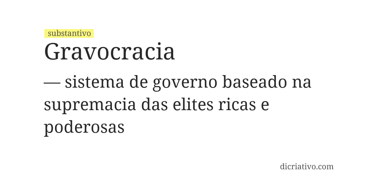 Significado de gravocracia