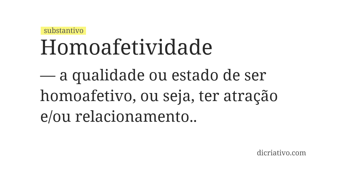 Significado de homoafetividade