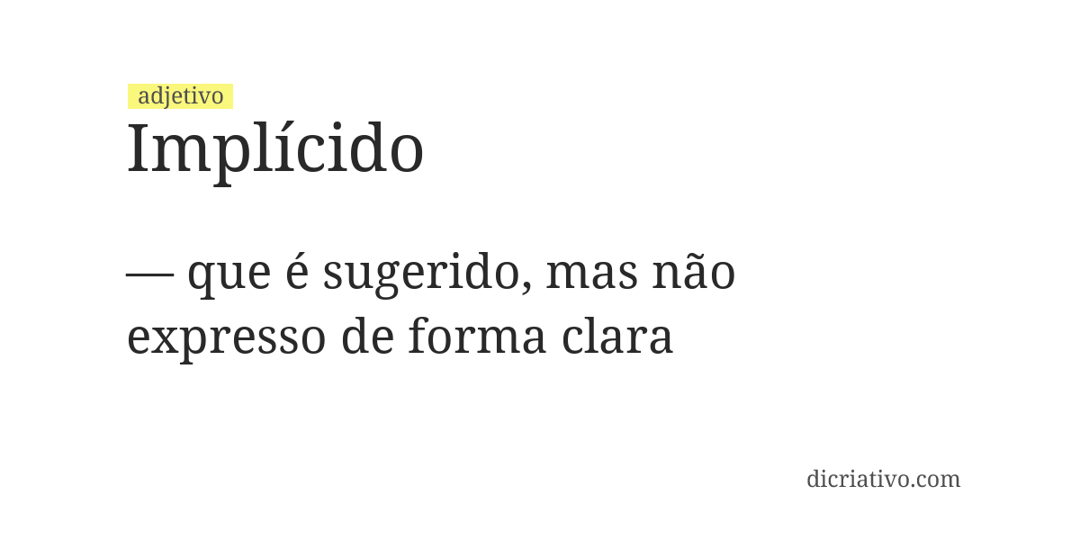 Significado de implícido
