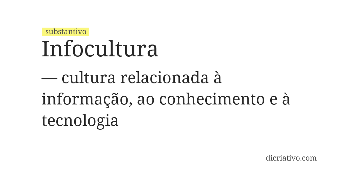 Significado de infocultura