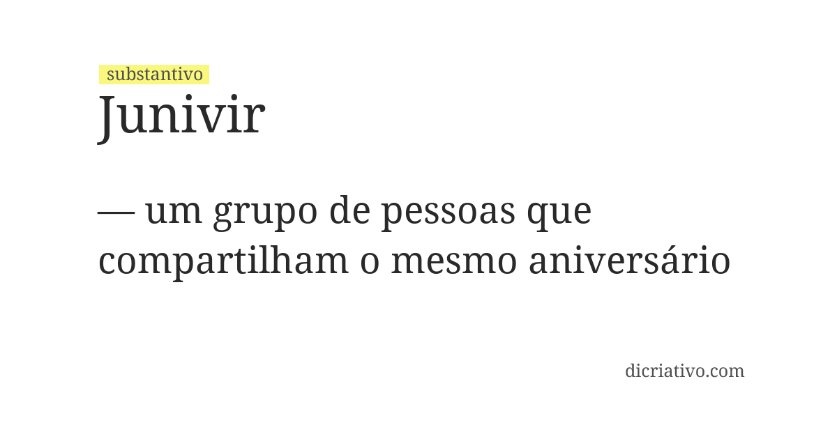 Significado de junivir