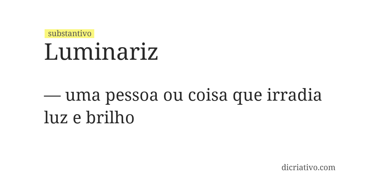 Significado de luminariz