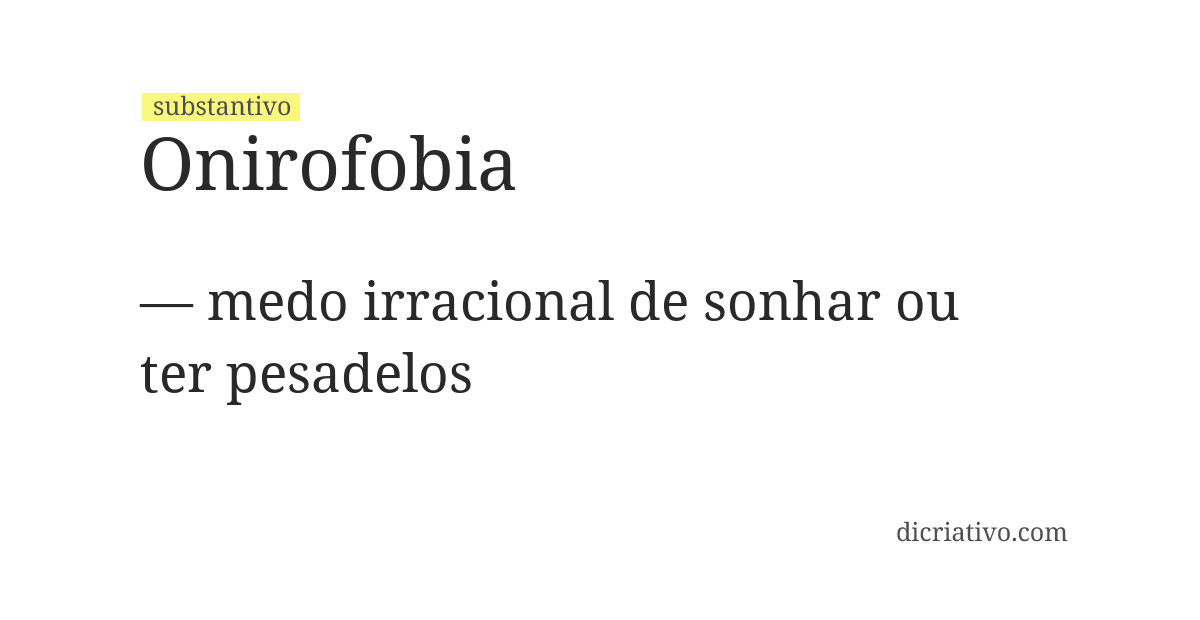 Significado de onirofobia
