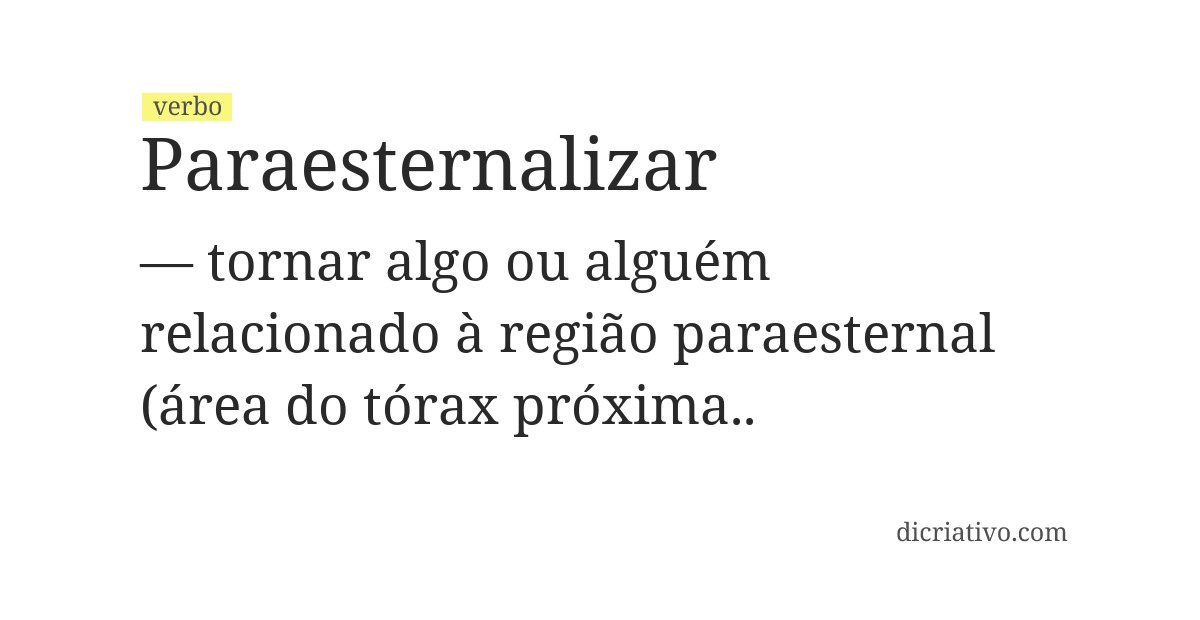 Significado de paraesternalizar