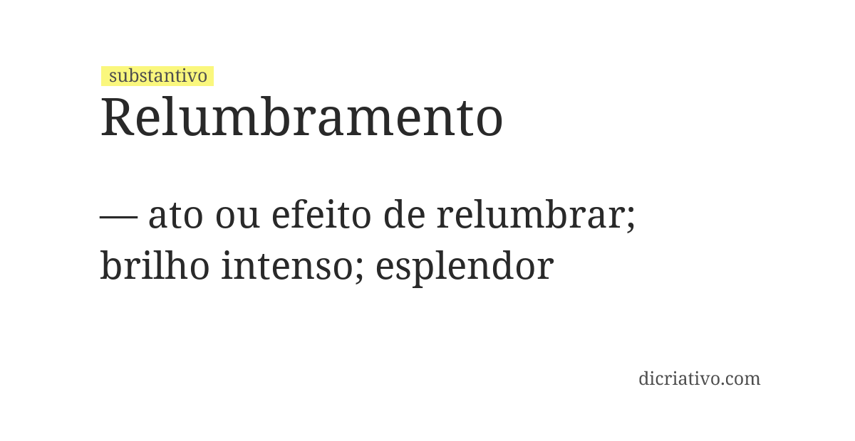 Significado de relumbramento