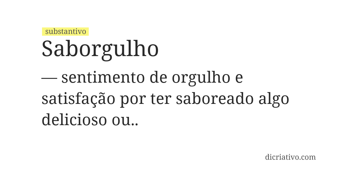 Significado de saborgulho