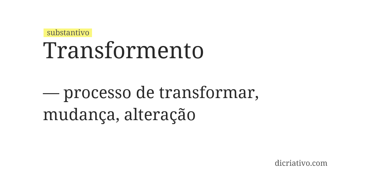 Significado de transformento