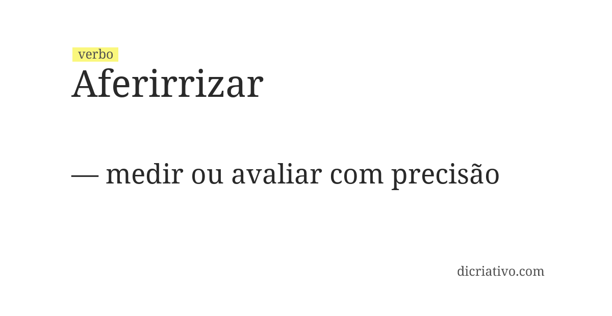 Significado de aferirrizar