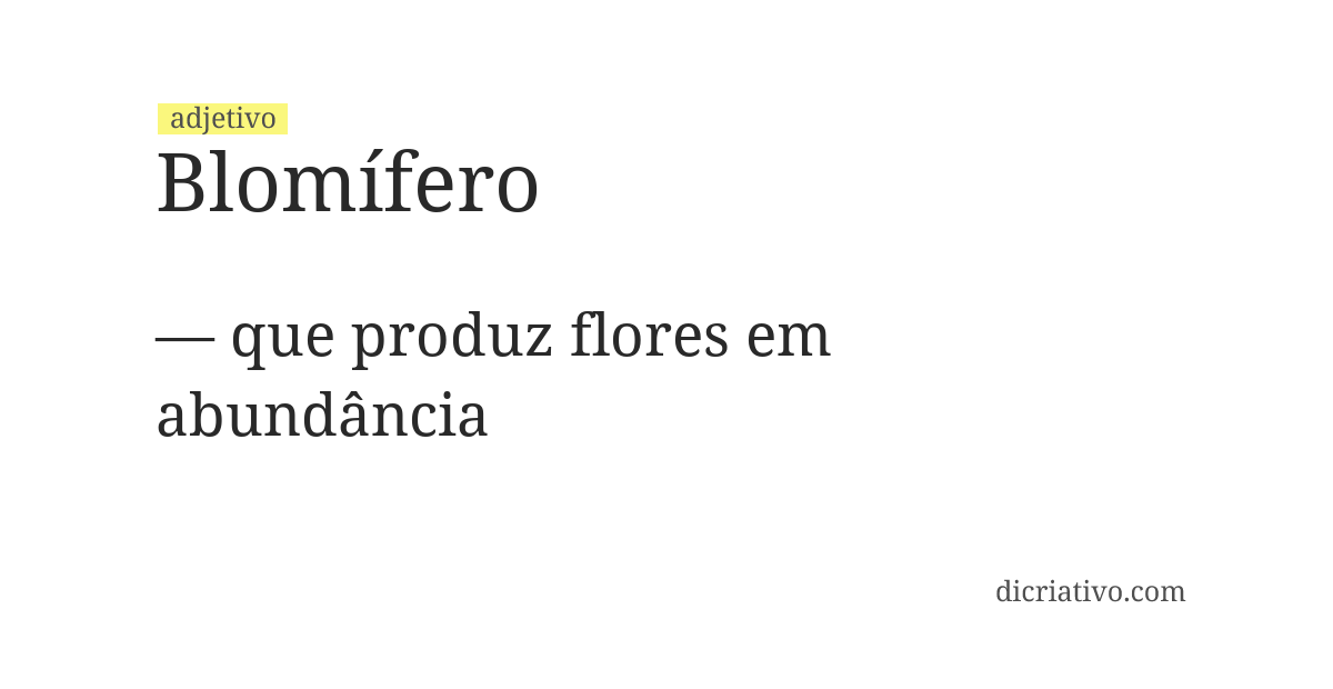 Significado de blomífero