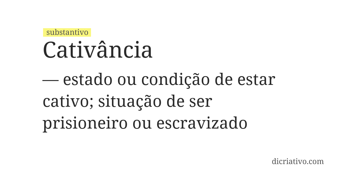 Significado de cativância