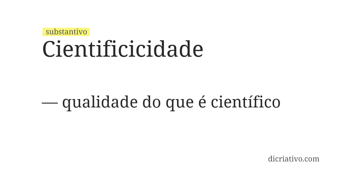 Significado de cientificicidade