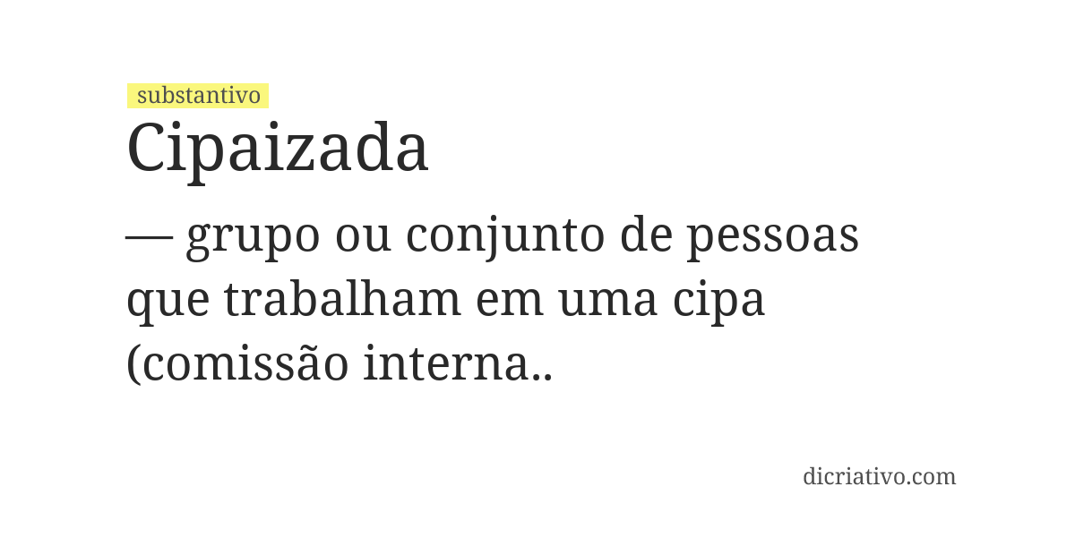 Significado de cipaizada