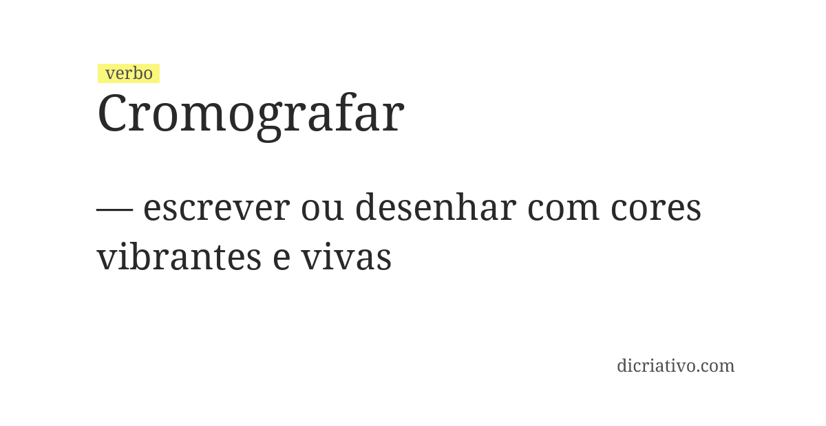 Significado de cromografar