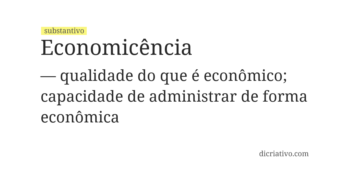 Significado de economicência