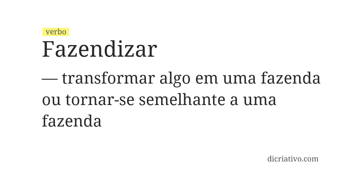 Significado de fazendizar