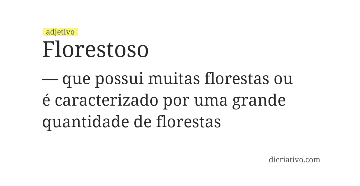 Significado de florestoso