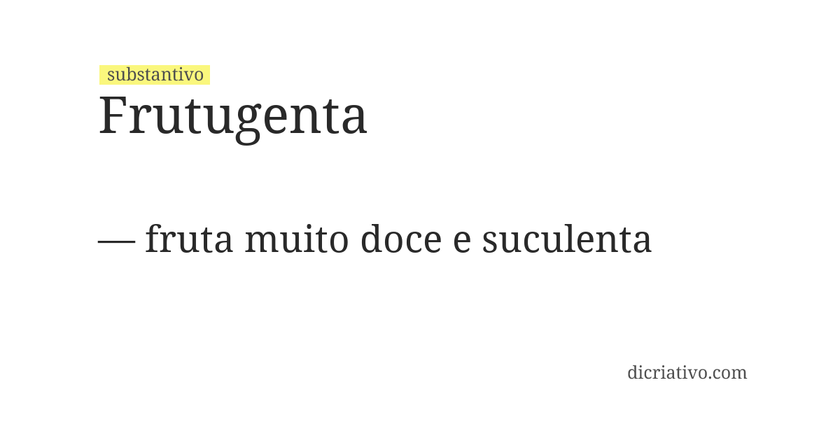 Significado de frutugenta
