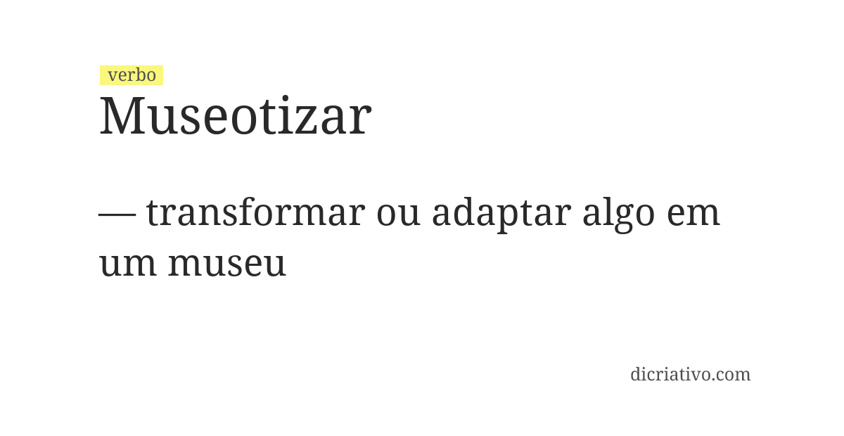 Significado de museotizar