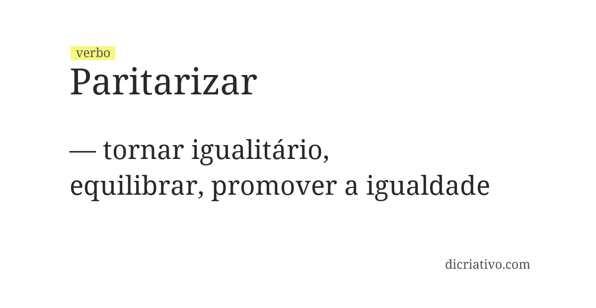 Significado de paritarizar